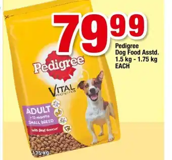 OK Foods Pedigree Dog Food Asstd 1.5kg - 1.75kg each offer