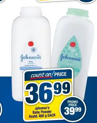 OK Foods Johnson's Baby Powder Asstd 400g each offer