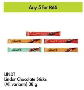 Makro LINDT Lindor Chocolate Sticks all variants 5 x 38g offer