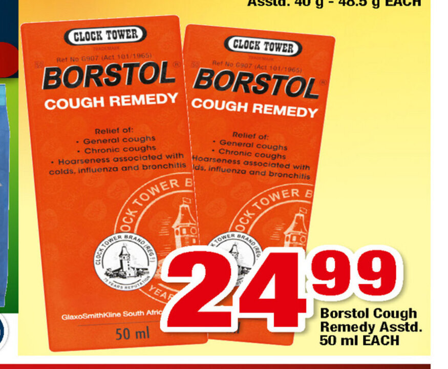 Borstol Cough Remedy Asstd 50ml each offer at OK MiniMark