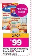Game Purity baby cereal fruity custard or banana & yoghurt-for 2 x 450g offer