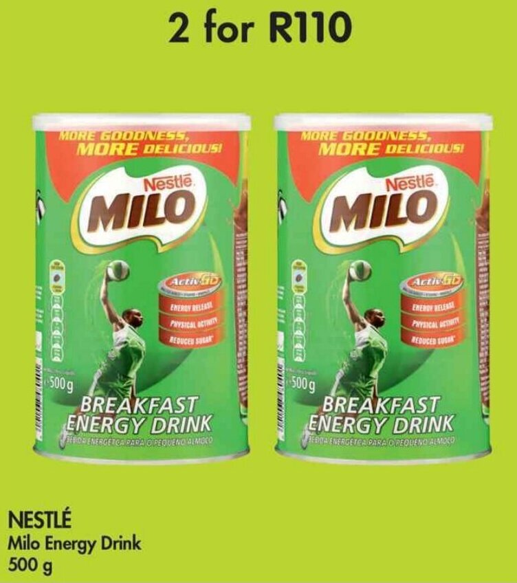NESTLÉ Milo Energy Drink 2 x 500g offer at Makro