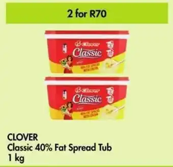 Makro CLOVER Classic Fat Spread Tub 2 x 1kg offer