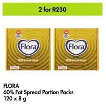 Makro FLORA Fat Spread Portion Packs 2 x 120 x 8g offer