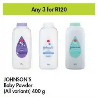 Makro JOHNSON'S Baby Powder all variants 3 x 400g offer