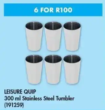 Makro LEISURE QUIP Stainless Steel Tumbler 6 x 300ml offer