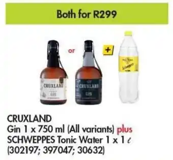 Makro CRUXLAND Gin 750ml all variants + SCHWEPPES Tonic Water 1L offer
