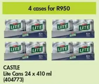 Makro CASTLE Lite cans 4 cases x 24 x 410ml offer