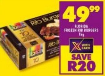Florida Frozen Rib Burgers 1kg