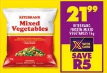 Shoprite Ritebrand Frozen Mixed Vegetables 1kg offer