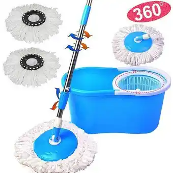 Takealot Rotating 360° magic spin mop and plastic bucket set-green offer
