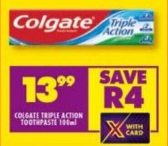 Shoprite Colgate Triple Action Toothpaste 100ml offer