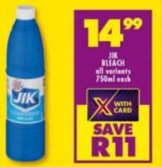 Shoprite Jik Bleach 750ml offer