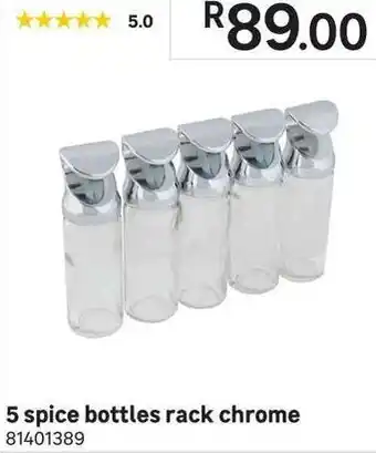 Leroy Merlin 5 Spice Bottles Rack Chrome offer
