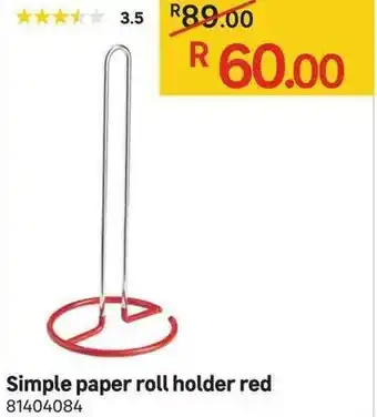 Leroy Merlin Simple Paper Roll Holder Red offer