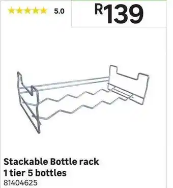 Leroy Merlin Stackable Bottle Rack 1 Tier 5 Bottles offer
