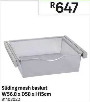 Leroy Merlin Sliding Mesh Basket W56.8xD58xH15cm offer