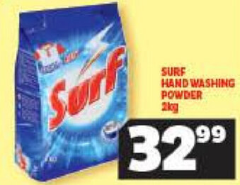 Usave Surf Hand Washing Powder 2Kg offer