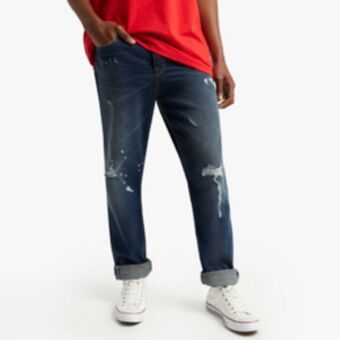 Sportscene Redbat men's dark blue straight jeans offer