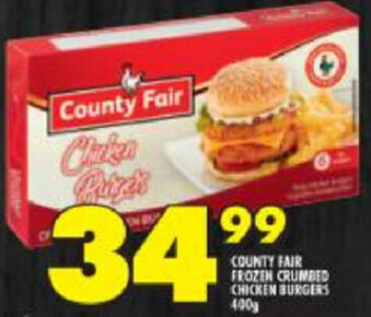 Shoprite County Fair Frozen Crumbed Chicken Burgers 400g offer