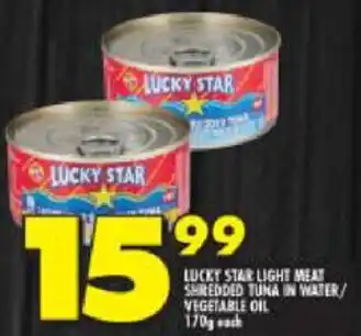 Shoprite Lucky Star Light Meat Shredded Tuna 170g offer