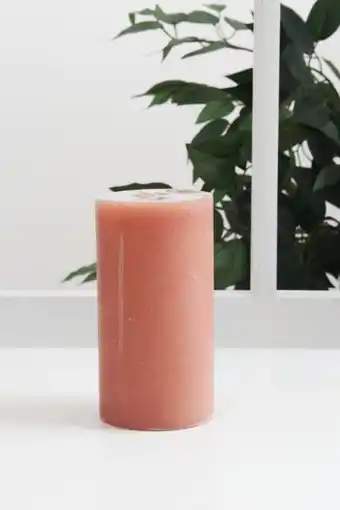 Medium rose scented pillar candle