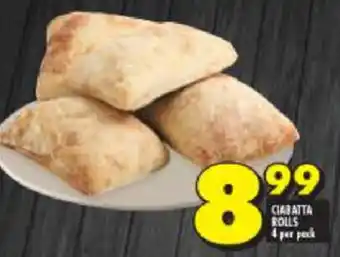Ciabatta Rolls 4 Per Pack