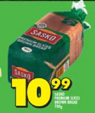 Shoprite Sasko Premium Slices Brown Bread 700g offer