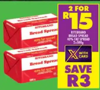 Shoprite RiteBrand Bread Spread 2x500g offer