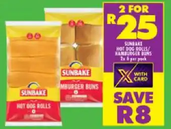 Shoprite Sunbake Hot Dog Rolls 2x6 Per Pack offer