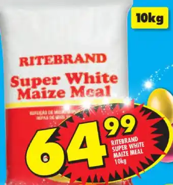 Shoprite Ritebrand Super White Maize Meal 10Kg offer