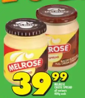 Shoprite Melorose Cheese Spread 400g offer