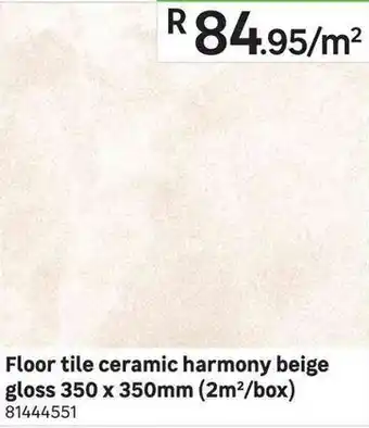 Leroy Merlin Floor Tile Ceramic Harmony Beige Gloss 350x350mm(2m²/Box) offer
