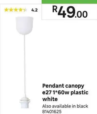 Leroy Merlin Pendant Canopy E271*60W Plastic White offer