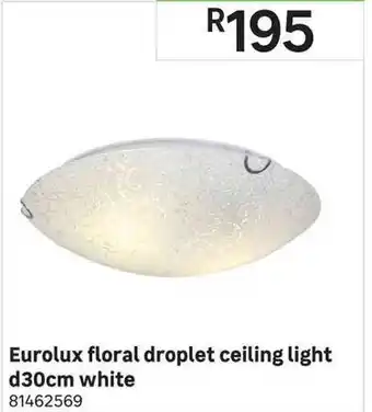 Leroy Merlin Eurolux Floral Droplet Ceiling Light D30cm White offer