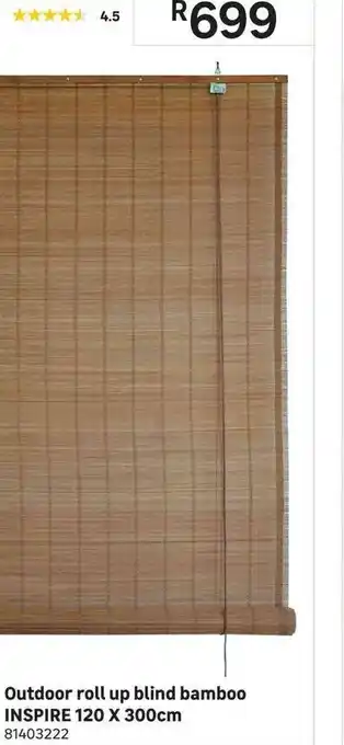 Leroy Merlin Outdoor Roll Up Blind Bamboo Inspire 120x300cm offer