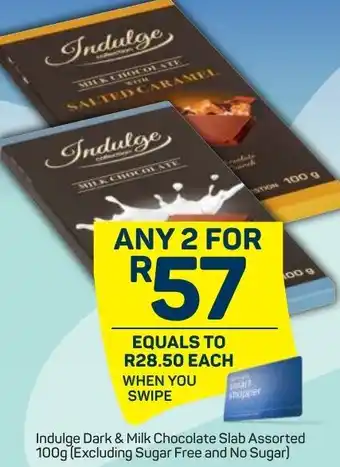Pick n Pay Indulge Dark & Milk Chocolate Slab Assorted 100g offer