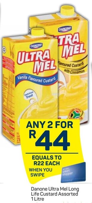 Pick n Pay Danone Ultra Mel Long Life Custard Assorted 1L offer