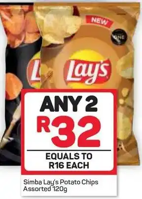 Pick n Pay Simba Lay's Potato Chips 120g offer