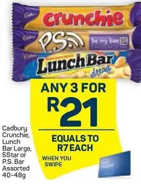 Pick n Pay Cadbury Crunchie Lunch Bar 40-48g offer