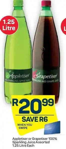 Pick n Pay Appletiser Or Grapetiser 1.25L offer