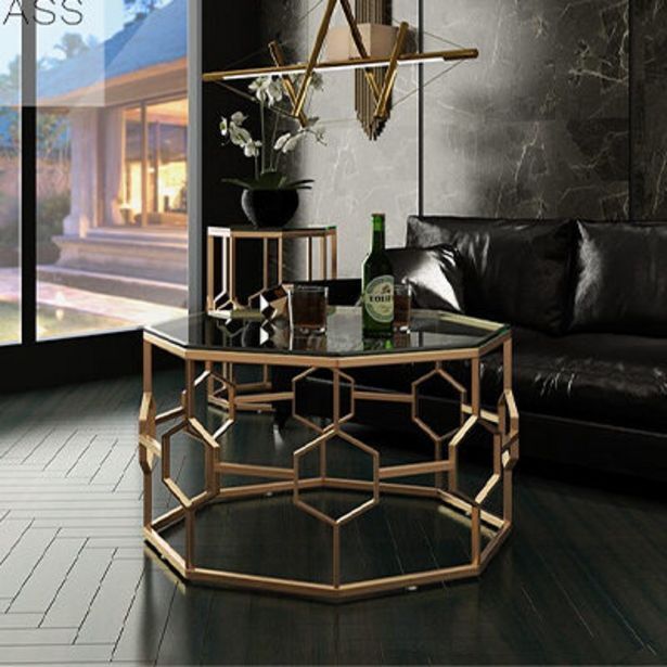 Houston penta coffee table clear glass offer at Discount Decor