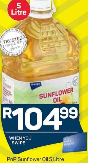 Pick n Pay Pnp Sunflower Oil 5L offer