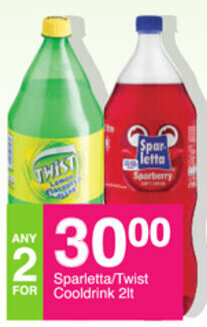 Save Sparletta/Twist Cooldrink 2Lt offer