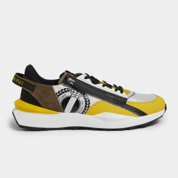 Leather logo runner sneakers offer at Fabiani