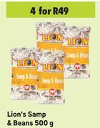 Game Lion's samp & beans-for 4 x 500g offer
