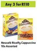 Game Nescafe ricoffy cappuccino 10's assorted-for any 3 offer