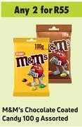 Game M&m's chocolate coated candy assorted-for any 2 x 100g offer