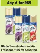 Game Glade secrets aerosol air freshener assorted-for any 6 x 180ml offer