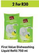 First value dishwashing liquid refill-for 2 x 750ml